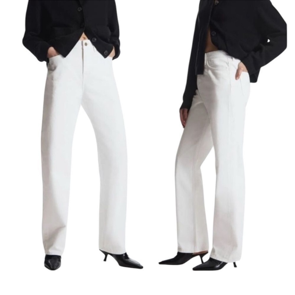 COS Loose Straight Leg High Rise Jeans White Size 32